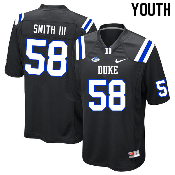 Youth #58 Gary Smith III Duke Blue Devils College Football Jerseys Sale-Black - Click Image to Close